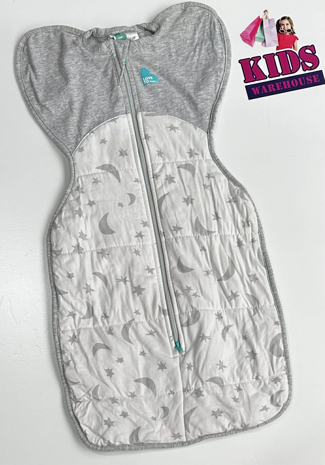 Love To Dream Swaddle Up Extra Warm White, Grey Space Print Size Newborn (2.2-3.6kg) Cold Weather