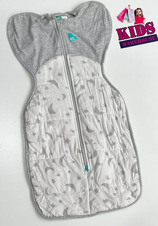 Love To Dream Swaddle Up Extra Warm White, Grey Space Print Size Newborn (2.2-3.6kg) Cold Weather