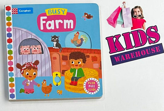 Busy Farm Push Pull Slide (Board Book) - Louise Forshaw