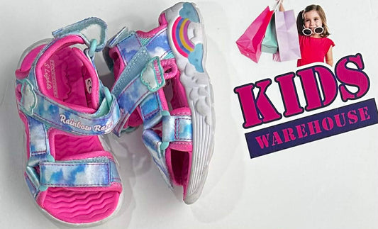 Skechers Rainbow Racers Blue, Pink Sandles Size US5/UK4 (Child)