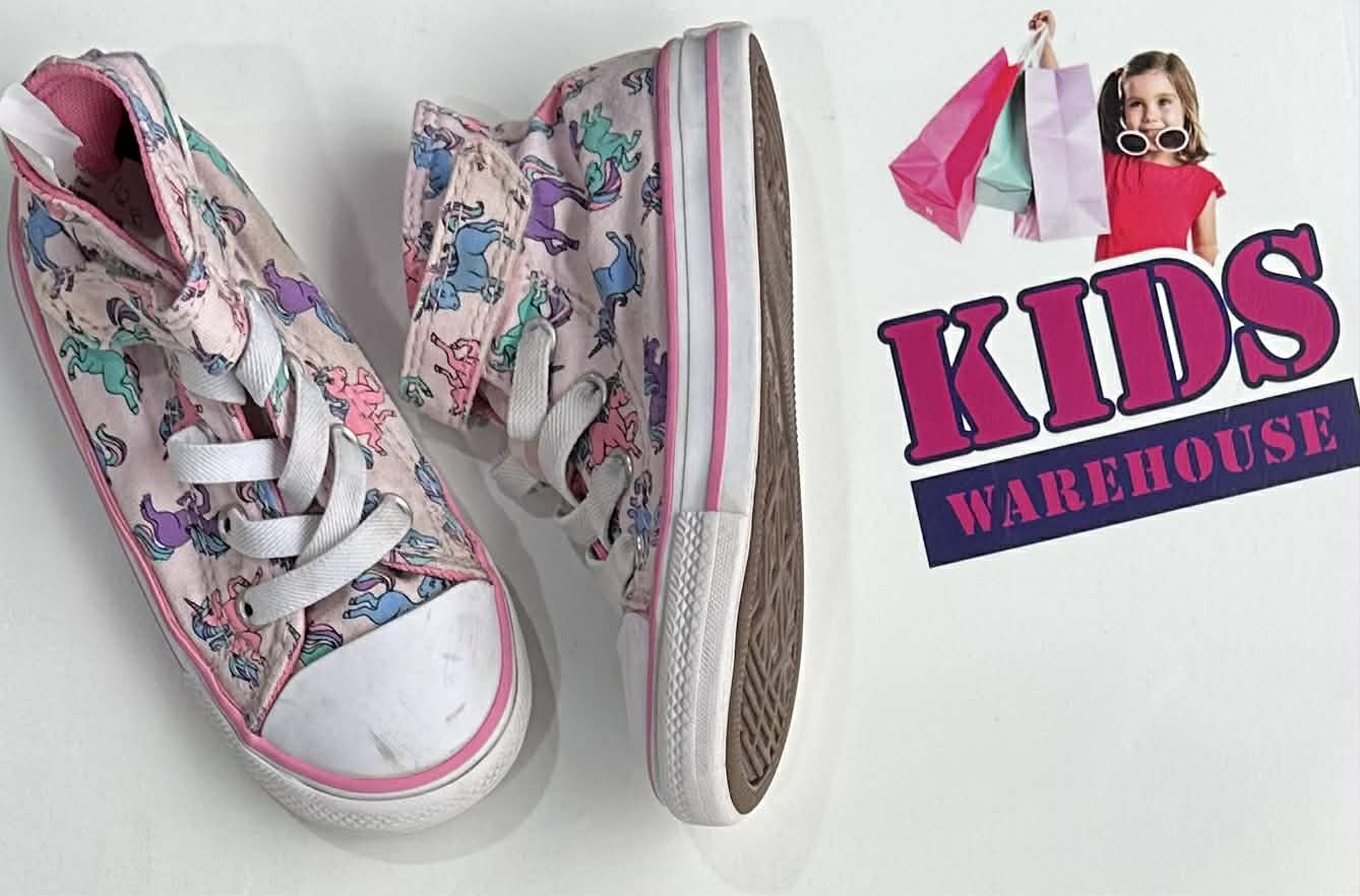 Converse Pink, Unicorn Print Runners Size 8 (Child)