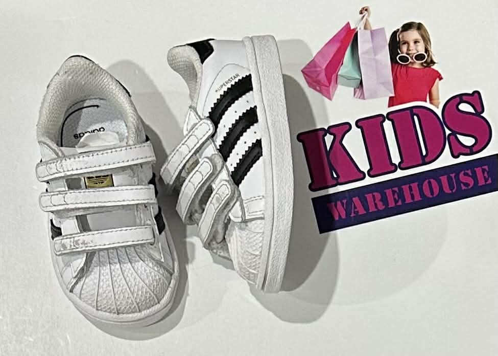 Adidas White, Black Runners Size US4/UK3 (Toddler/Child)