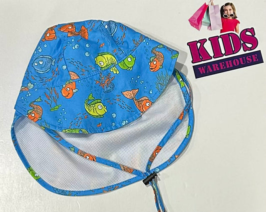 Blue Fish Print Mesh Cap Hat (Child)