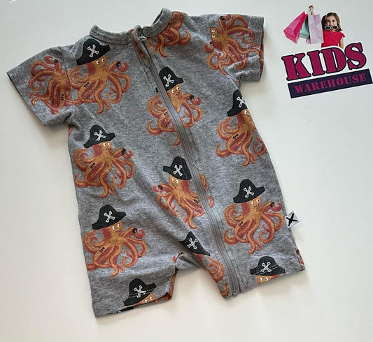 Minti Grey Bodysuit With Octopus Pattern Size 0000