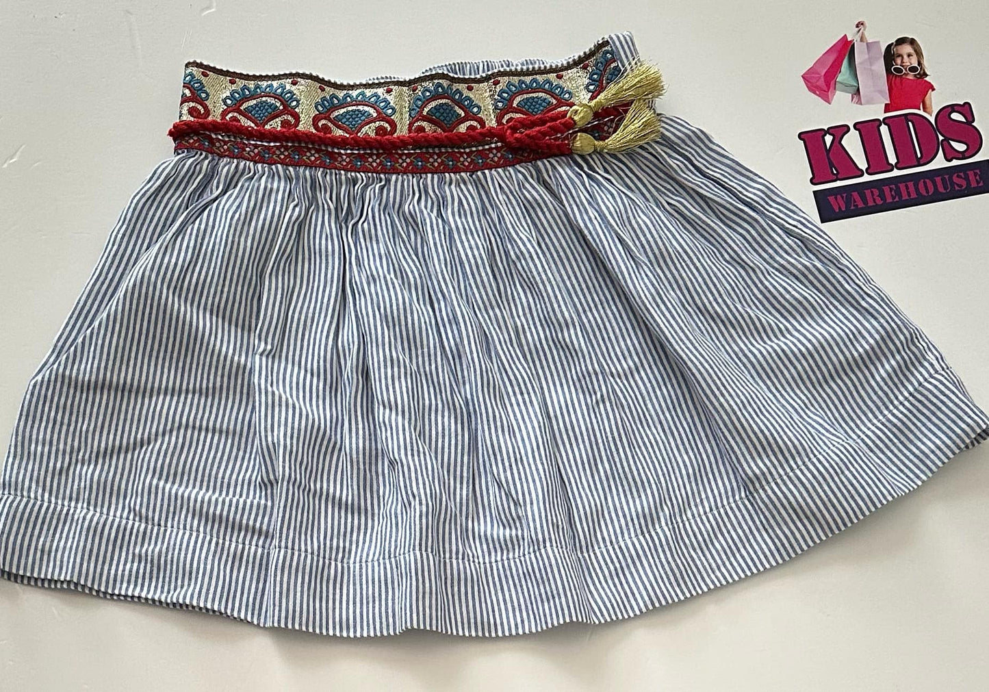 Pour Monoprix White & Blue Skirt Size 5