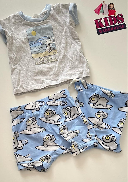 Peter Alexander White & Blue 3 Piece Set Size 0