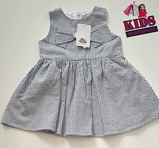 New Bardot Junior White & Blue Dress Size 0