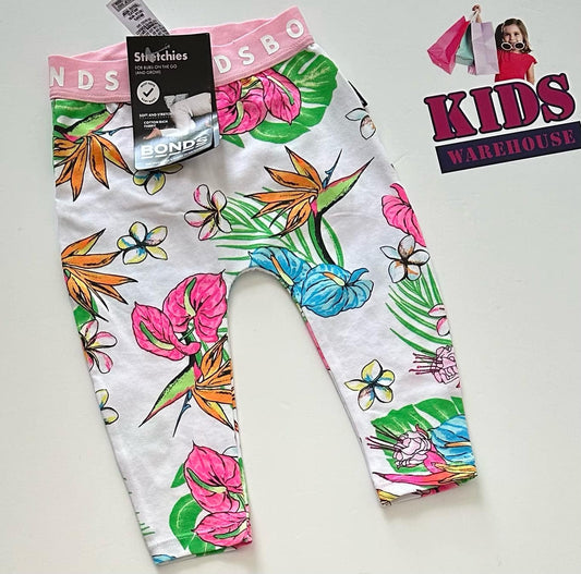 New Bonds White & Pink Pants Size 00