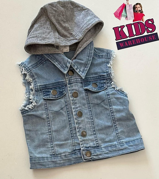 Baby Berry Denim Vest Hoodie Size 0