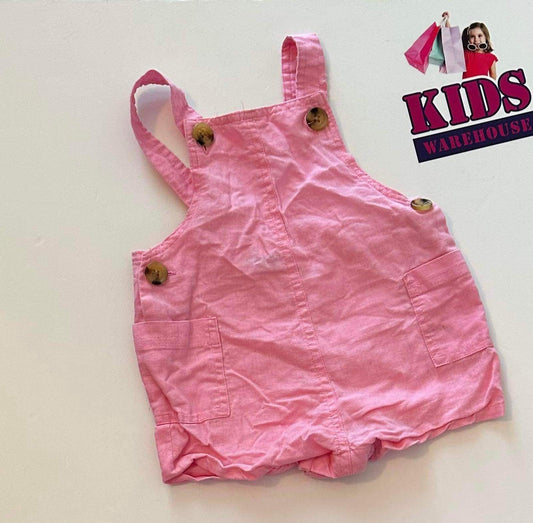 Seed Pink Linen Overalls Size 000