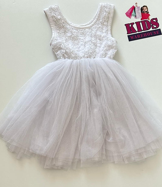 Designer Kids White & Purple Tutu Dress Size 2