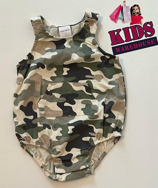 Baby Berry Green Camouflage Bodysuit Size 0