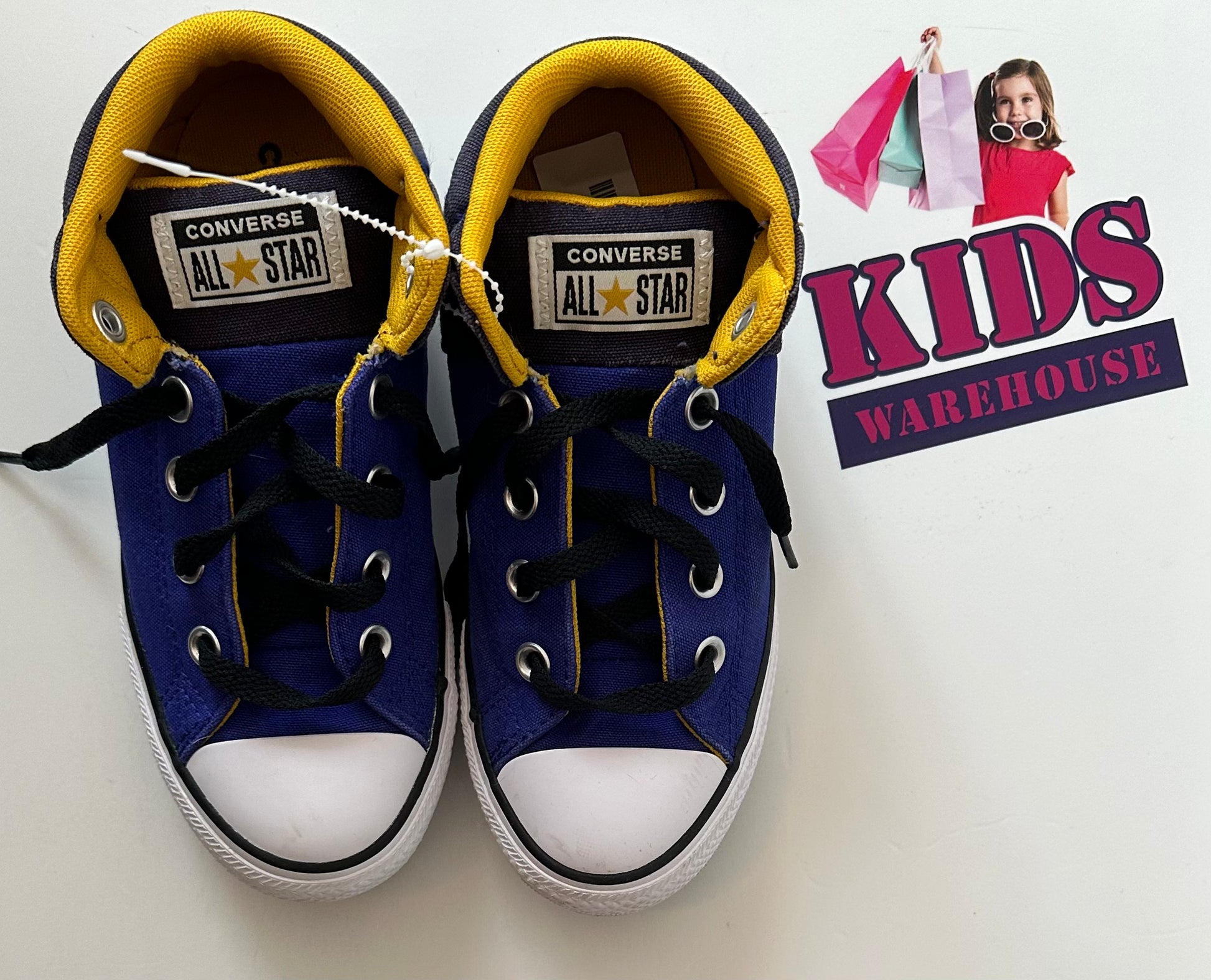 Converse All Star Blue Runners Size UK 1.5 Kids Warehouse AU