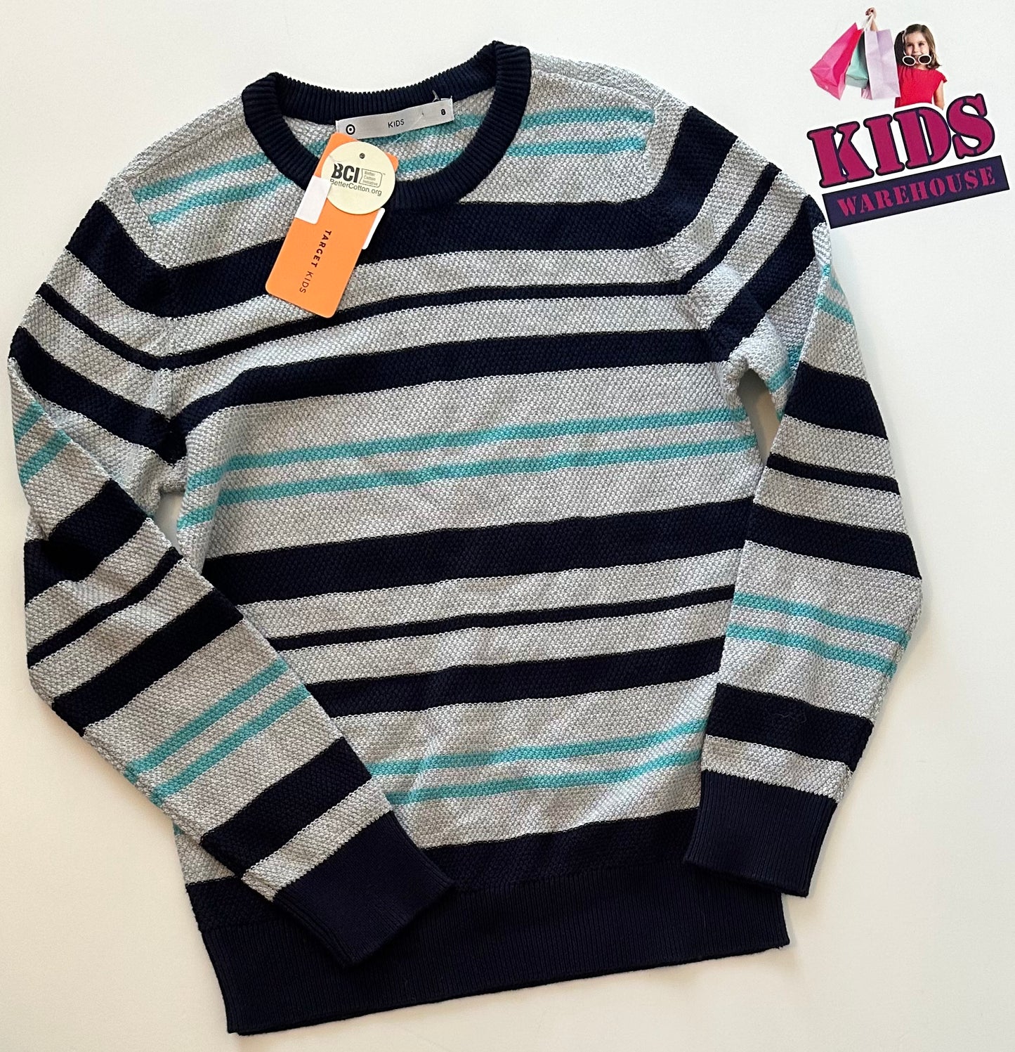 New Target Striped Grey Knit Size 8