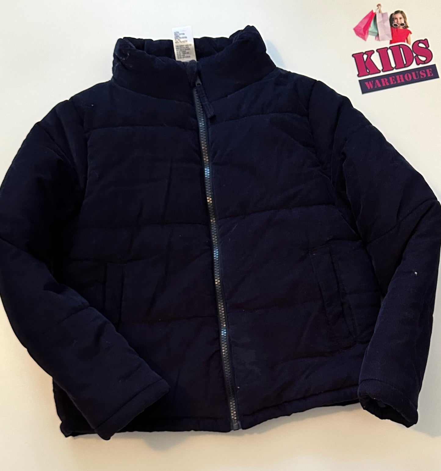 Navy Corduroy Cropped Puffer Size 9
