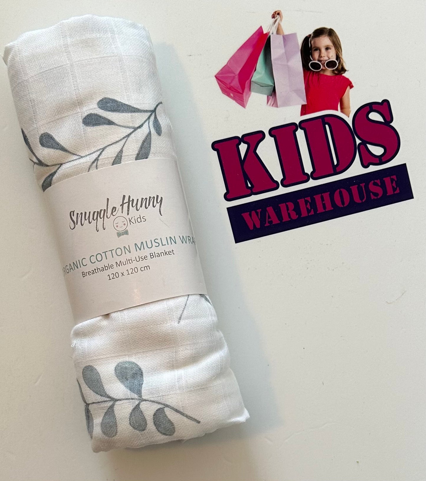 New Snuggle Hunny Kids Organic Cotton Muslin Wrap