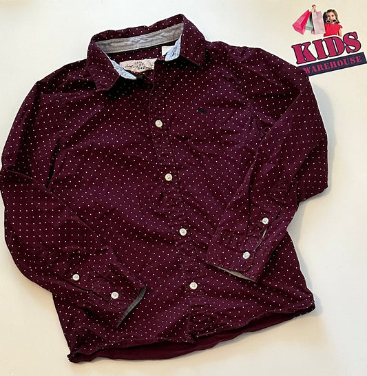 L.O.G.G Burgundy Polkadot Shirt Size 8