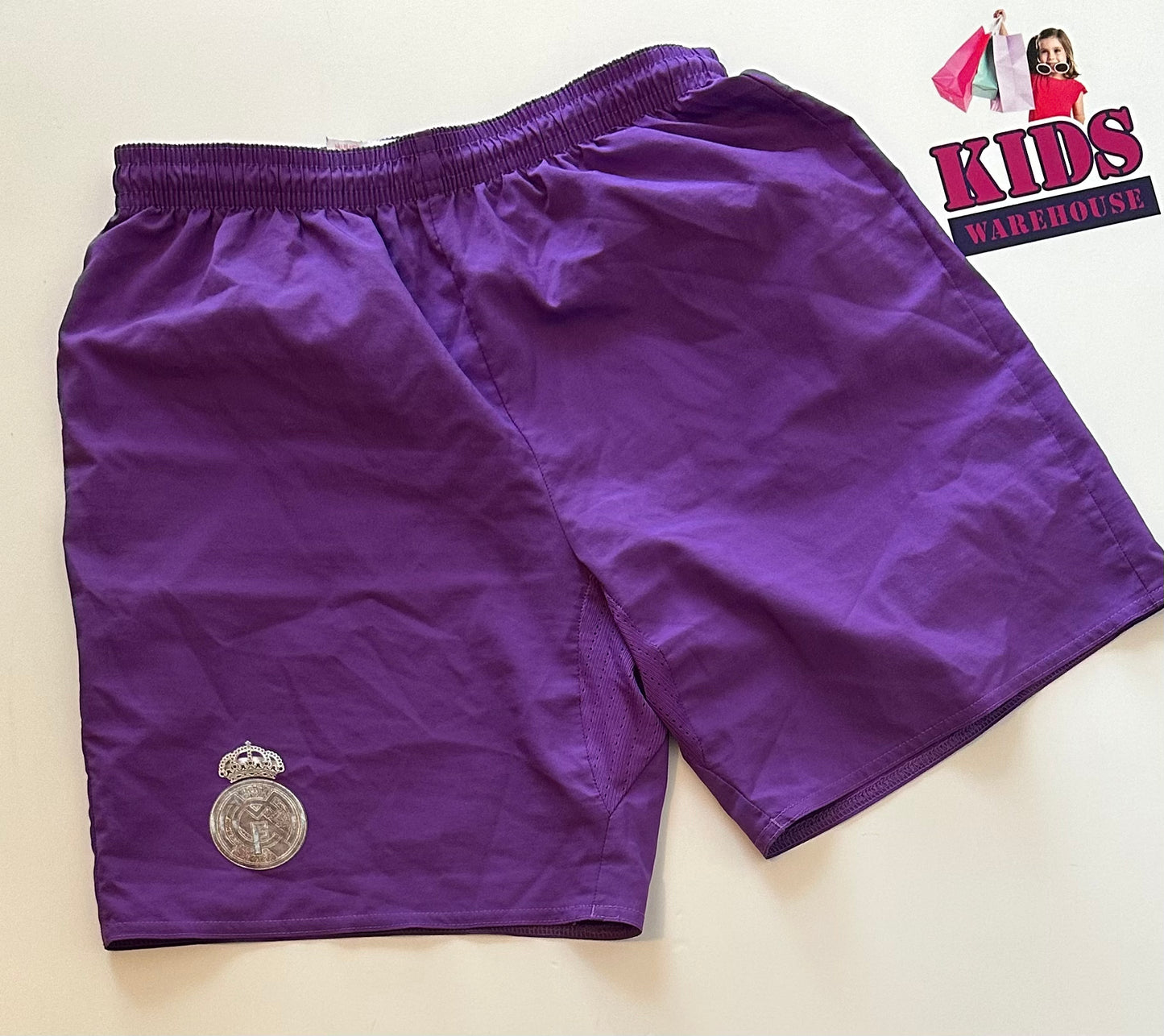 Adidas Real Madrid Purple Shorts Size 11-12Y