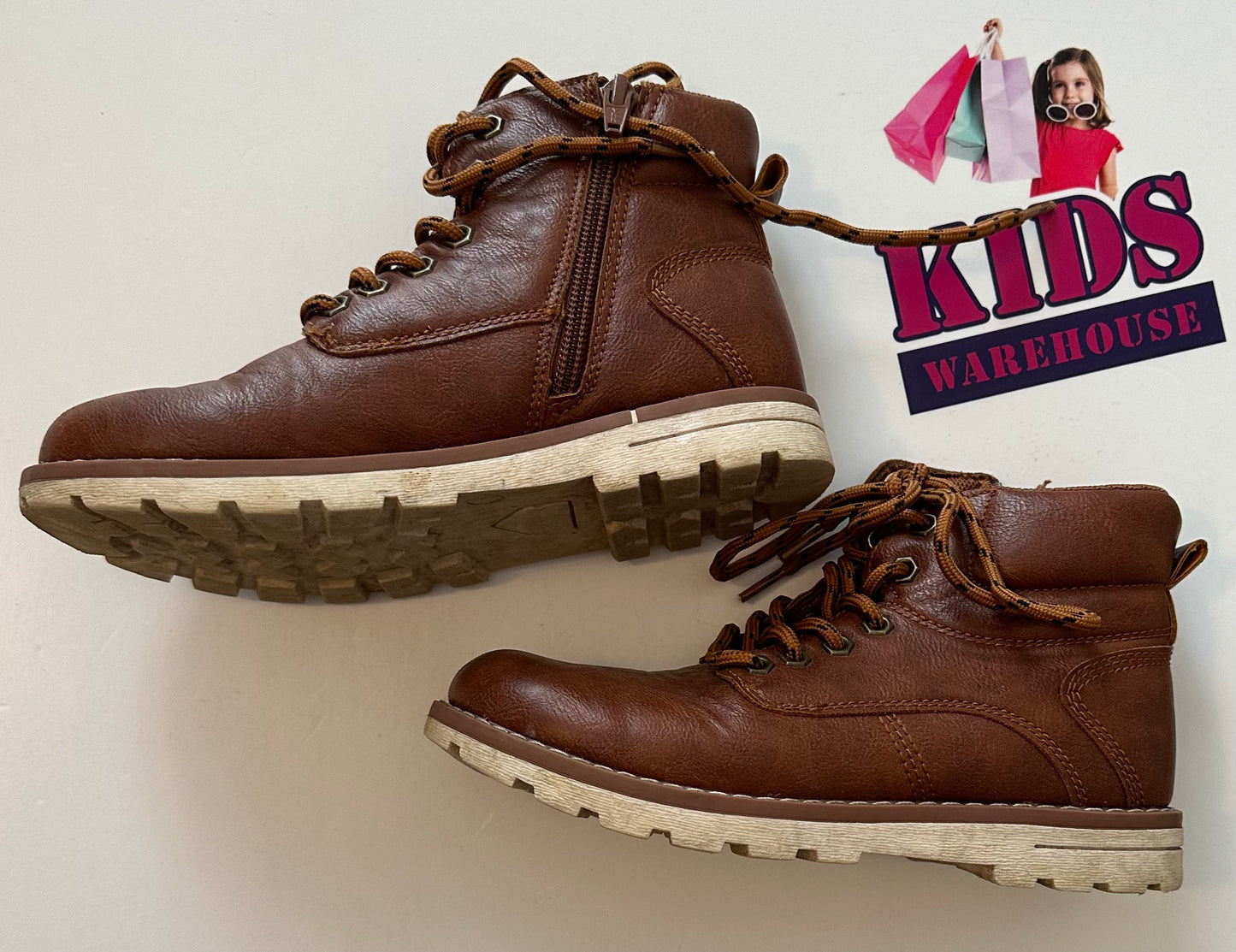Target Tan Leather Zip Up Boots Size 13 Child Kids Warehouse AU
