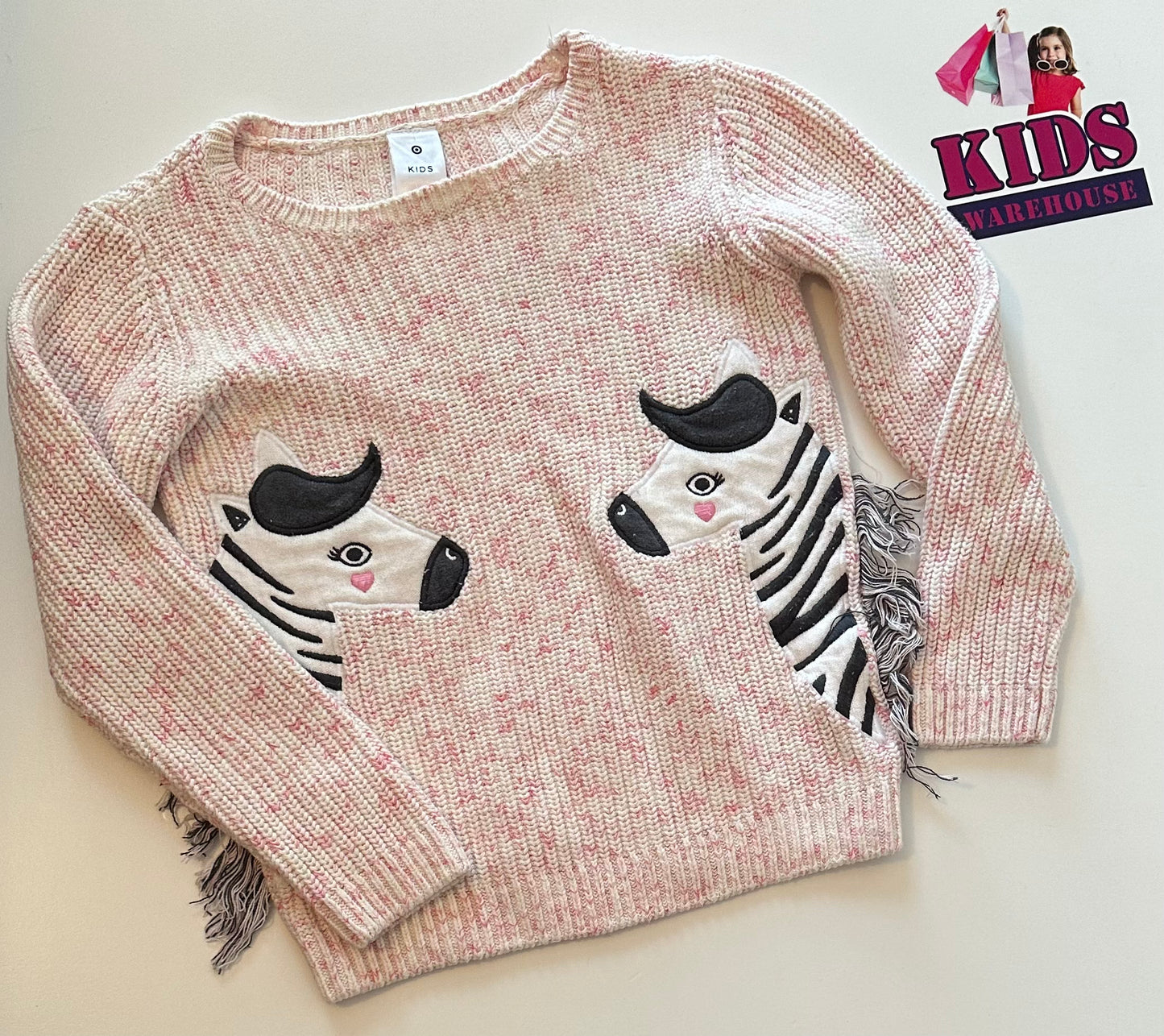 Target Pink Zebra Knit Size 5