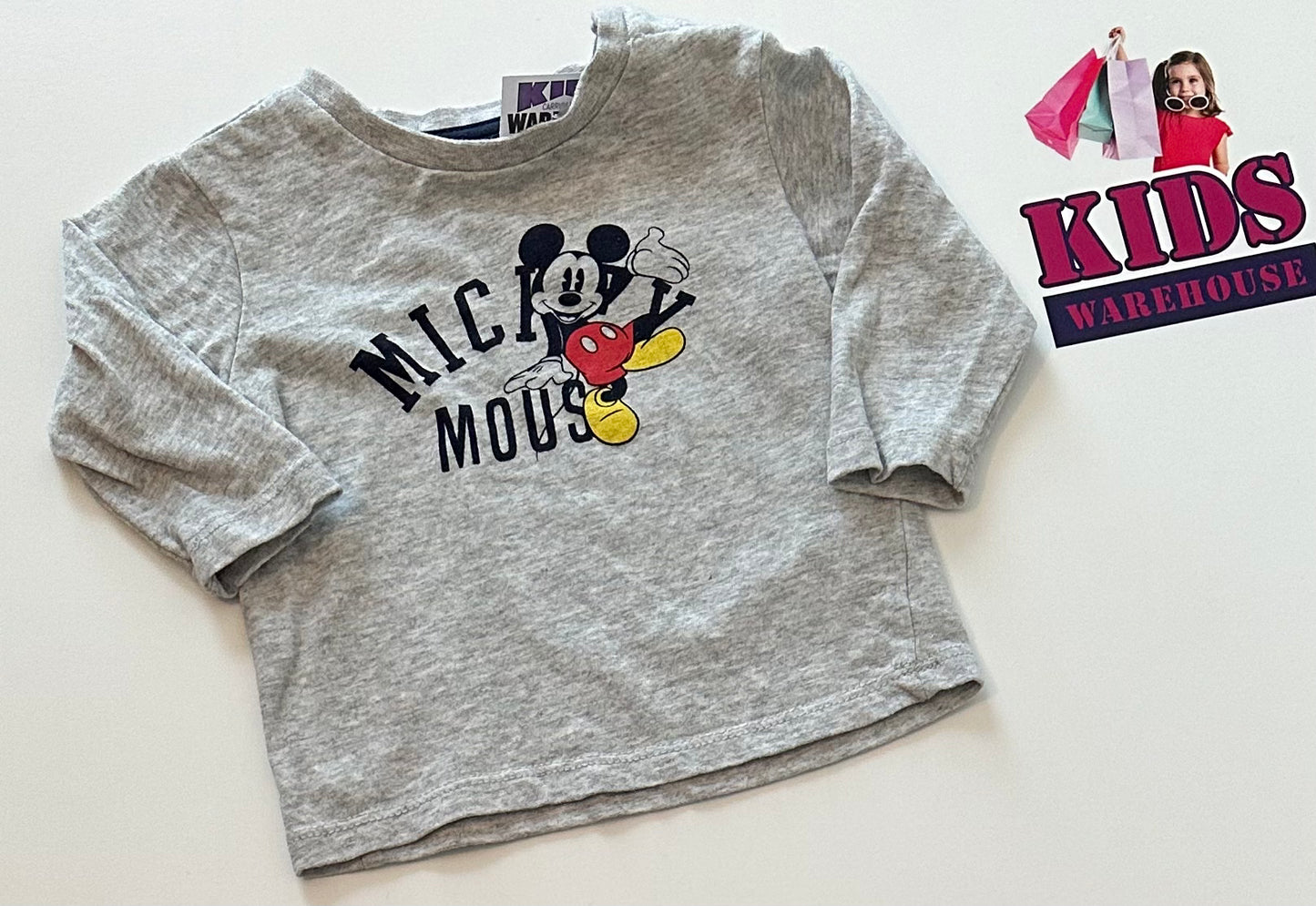 Disney Mickey Mouse Grey Top Size 00