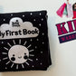 Baby Pouch My First Book Black & White Crunchy Book