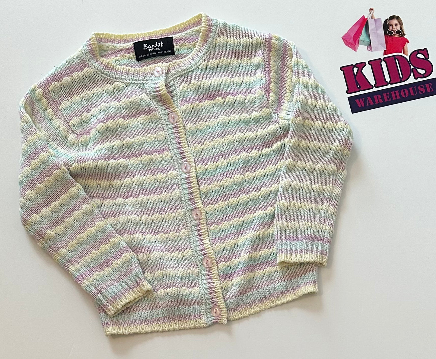 Bardot Junior Rainbow Knit Cardigan Size 1