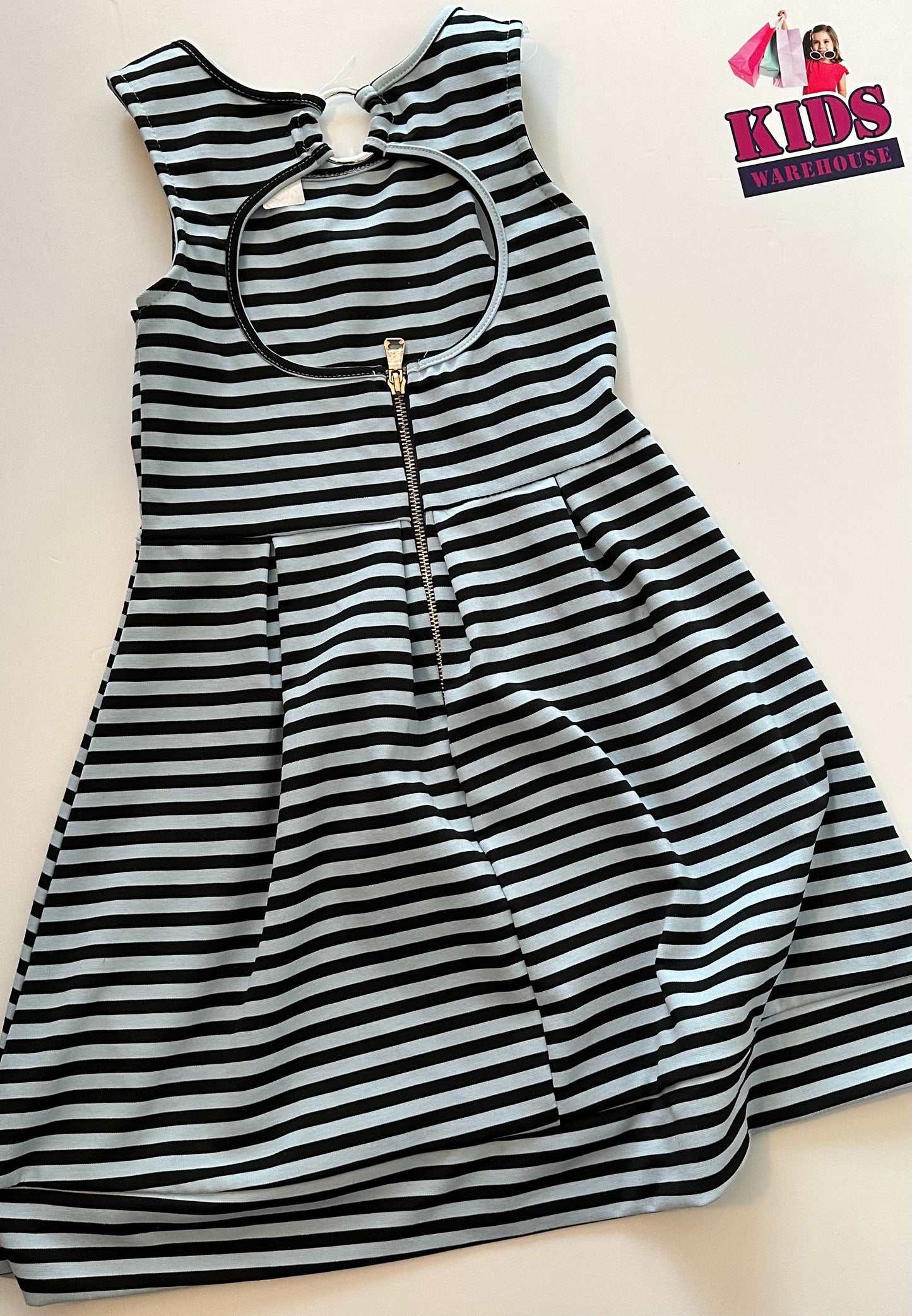 Mini Moi Blue & Black Dress Size 7-8