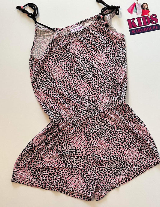 Mango Leopard Print Jumpsuit - Size 7