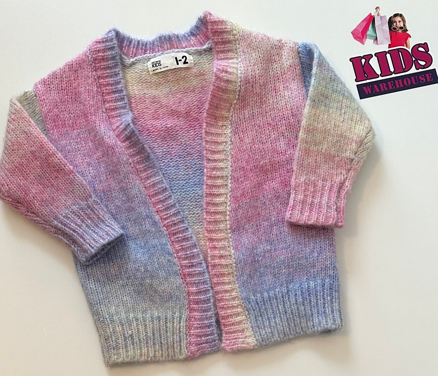 Cotton On Rainbow Knit Cardigan Size 1-2