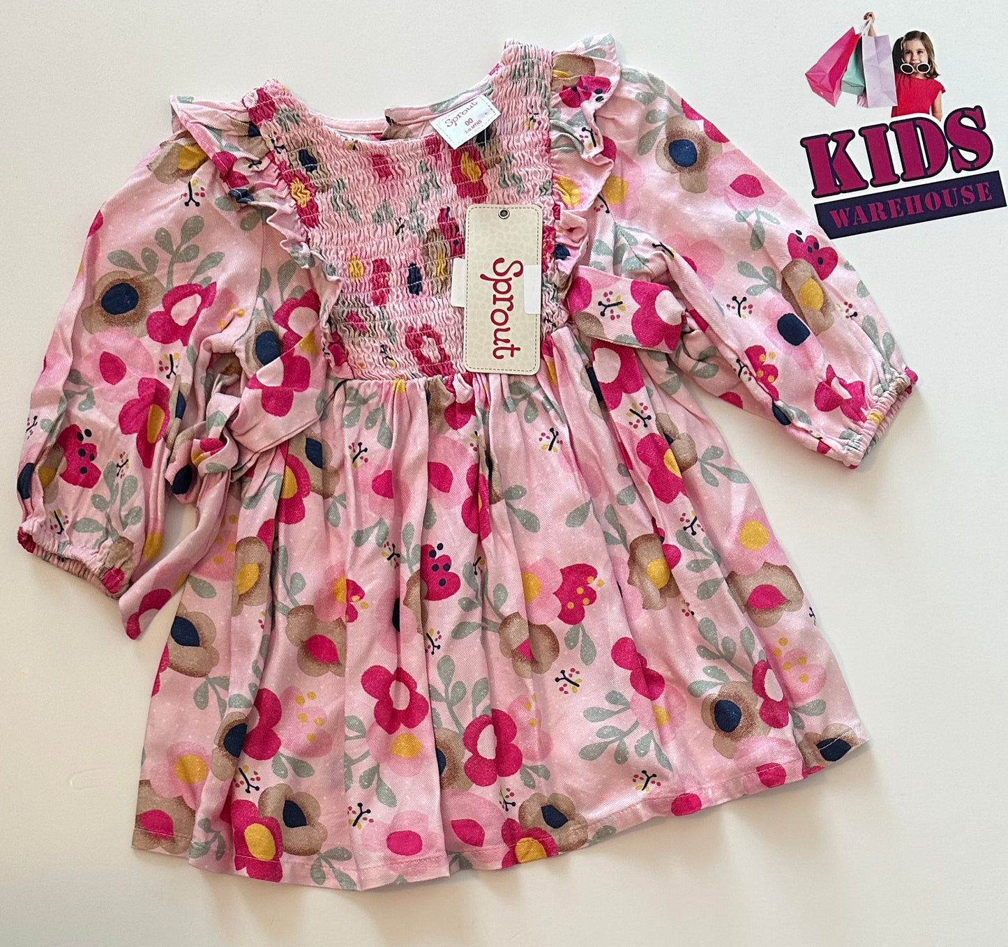New Sprout Pink Floral Dress Size 00