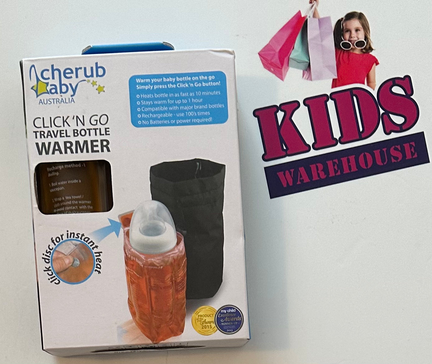 Cherub Baby Australia Click N Go Travel Bottle Warmer Kids Warehouse AU