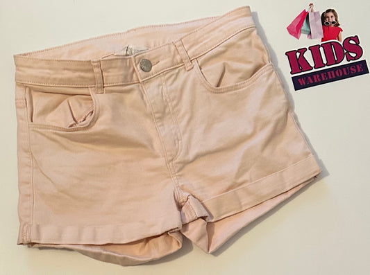 H&M Pink Stretch Denim Shorts Size 14