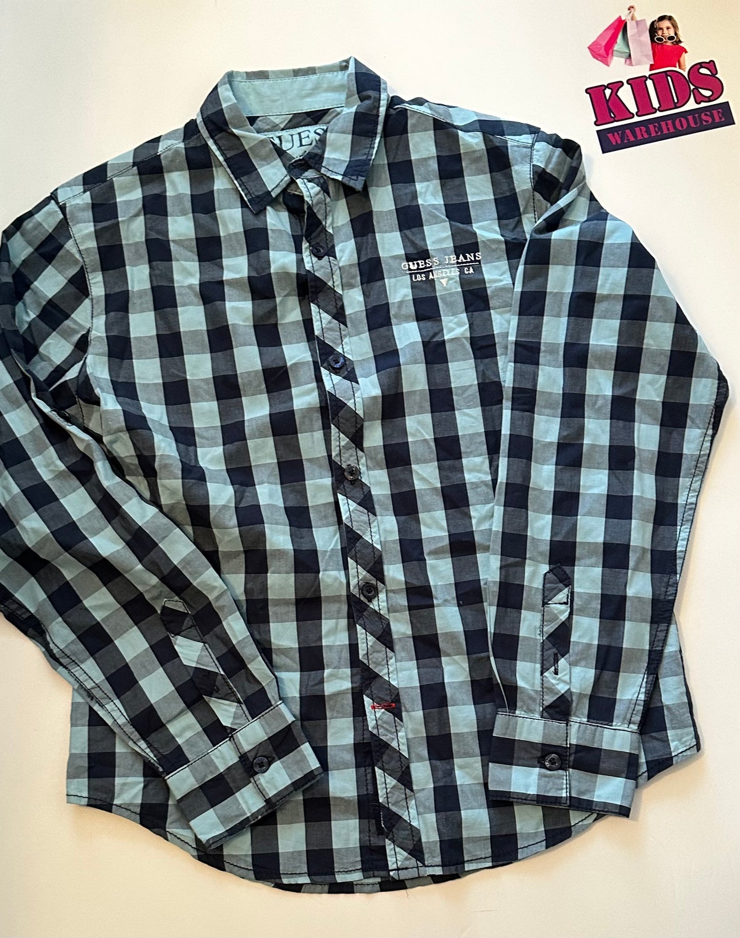 Guess Blue Checked Shirt Size 12/14
