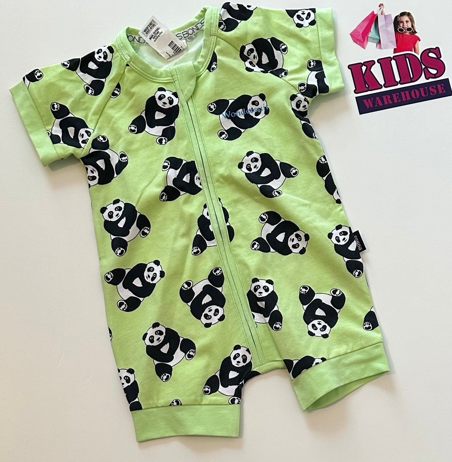 New Bonds Panda Print Wondersuit Size 00