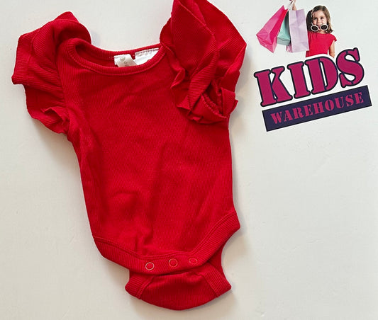 Premature Red Frilled Bodysuit Size 00000