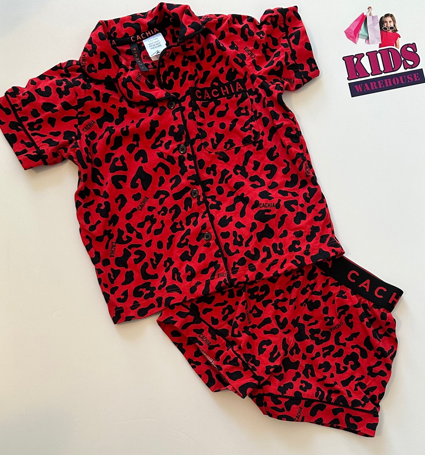 Cachia 2 Piece Red Leopard Set Size 2