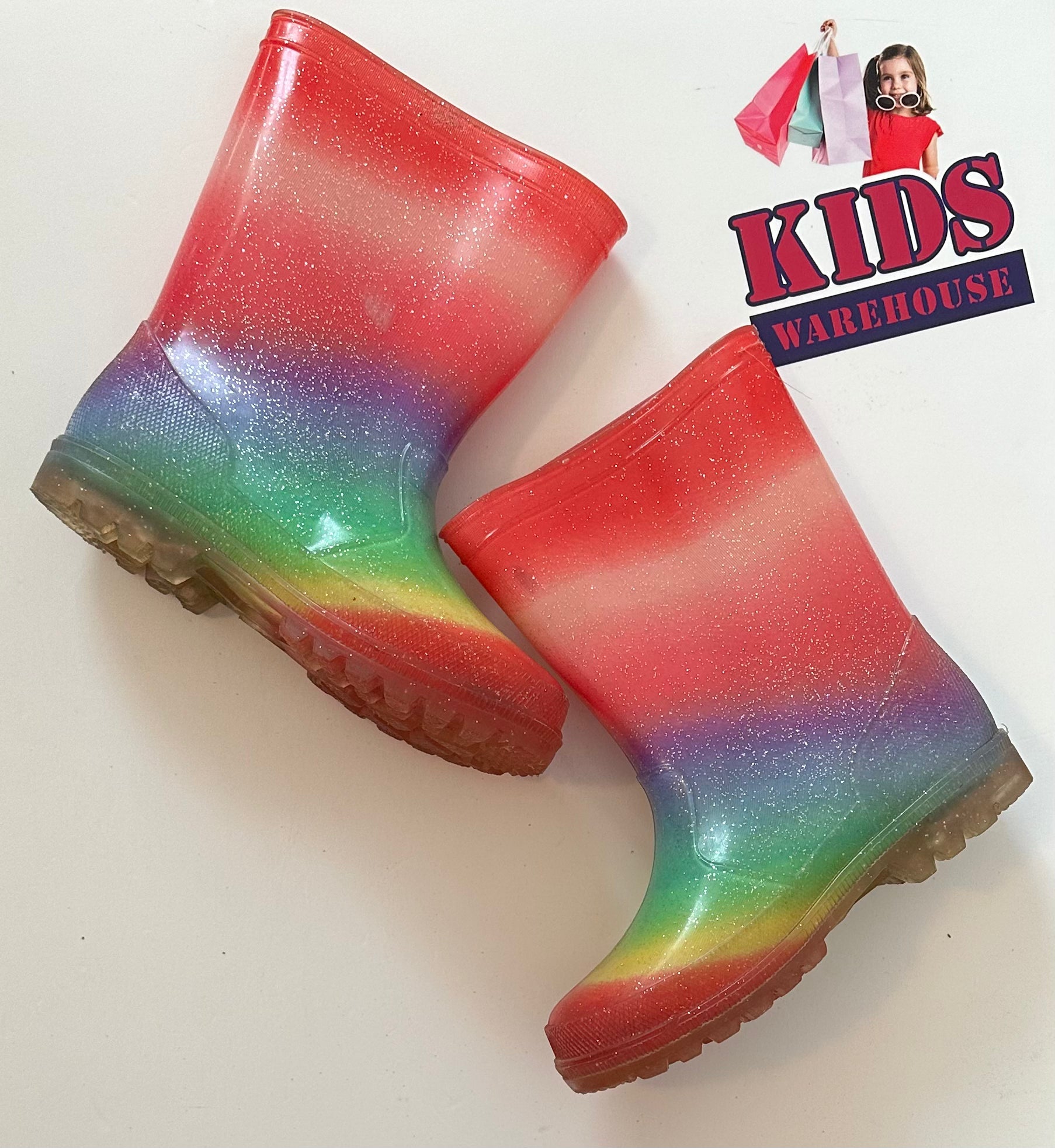 Rainbow Light Up Gumboots Size 12 Kids Warehouse AU