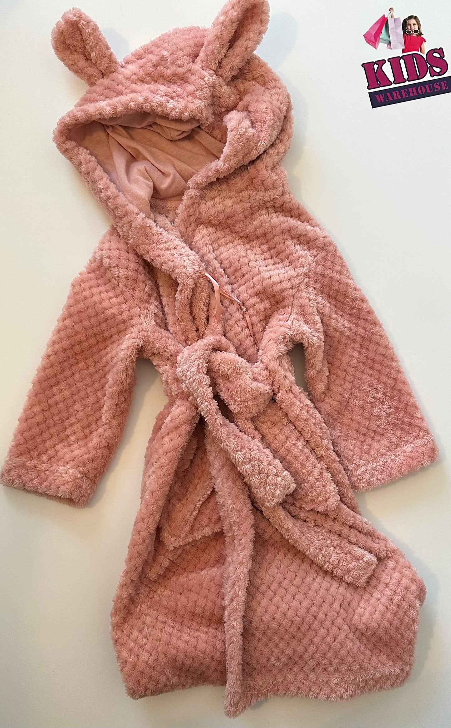 Pink Fluffy Dressing Gown Size 3 Kids Warehouse AU