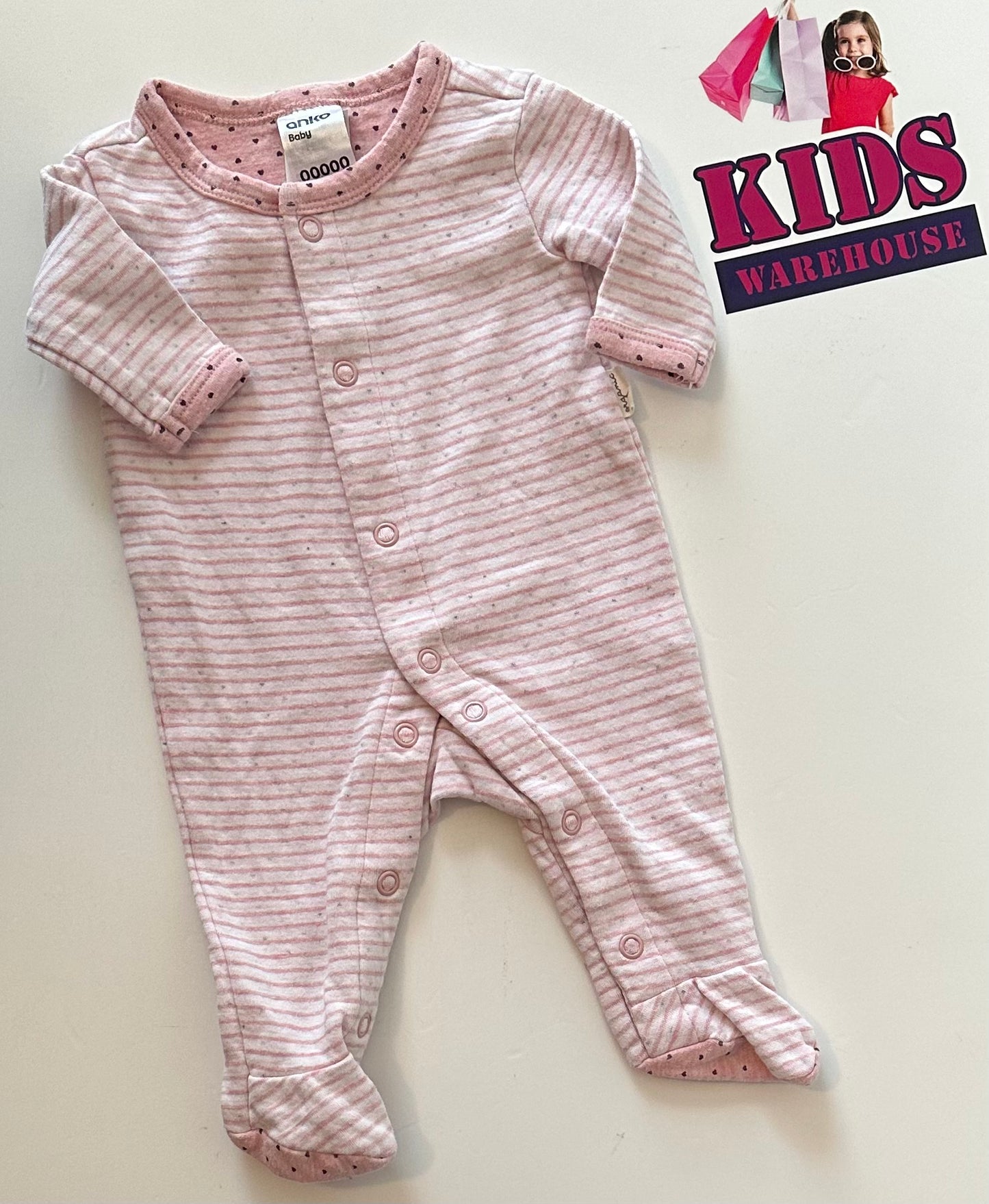 Pink Stripe Button Up Jumpsuit Size 00000