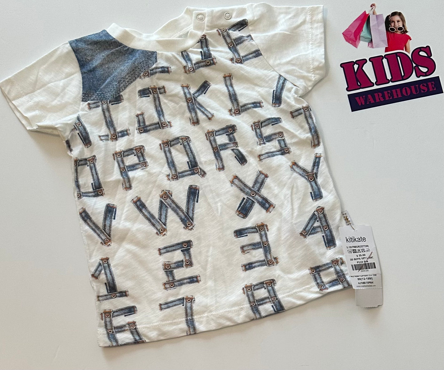 New Kitikate Alphabet Print Top Size 2