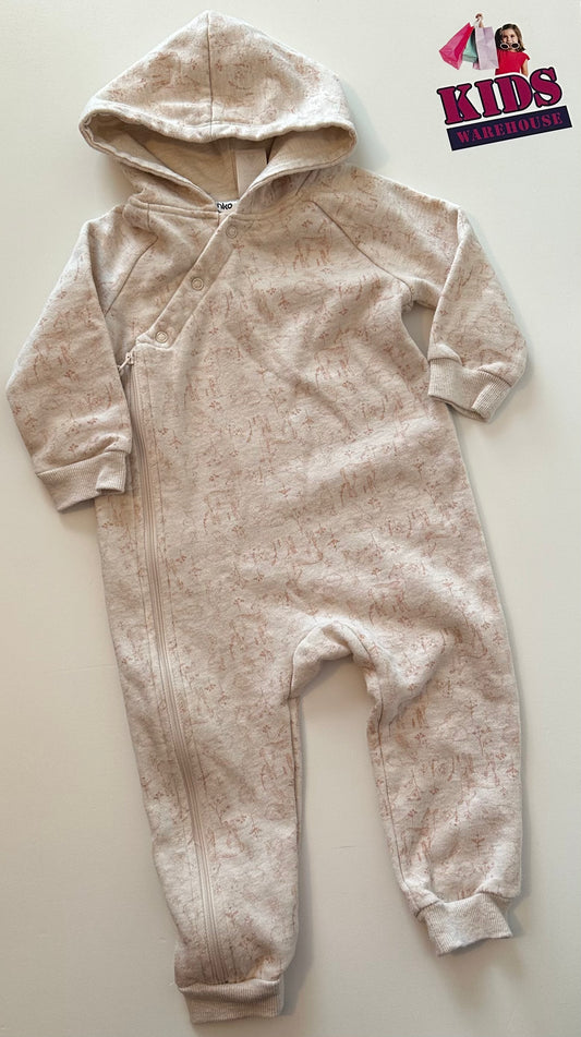 Rabbit Print Zip Jumpsuit Size 1