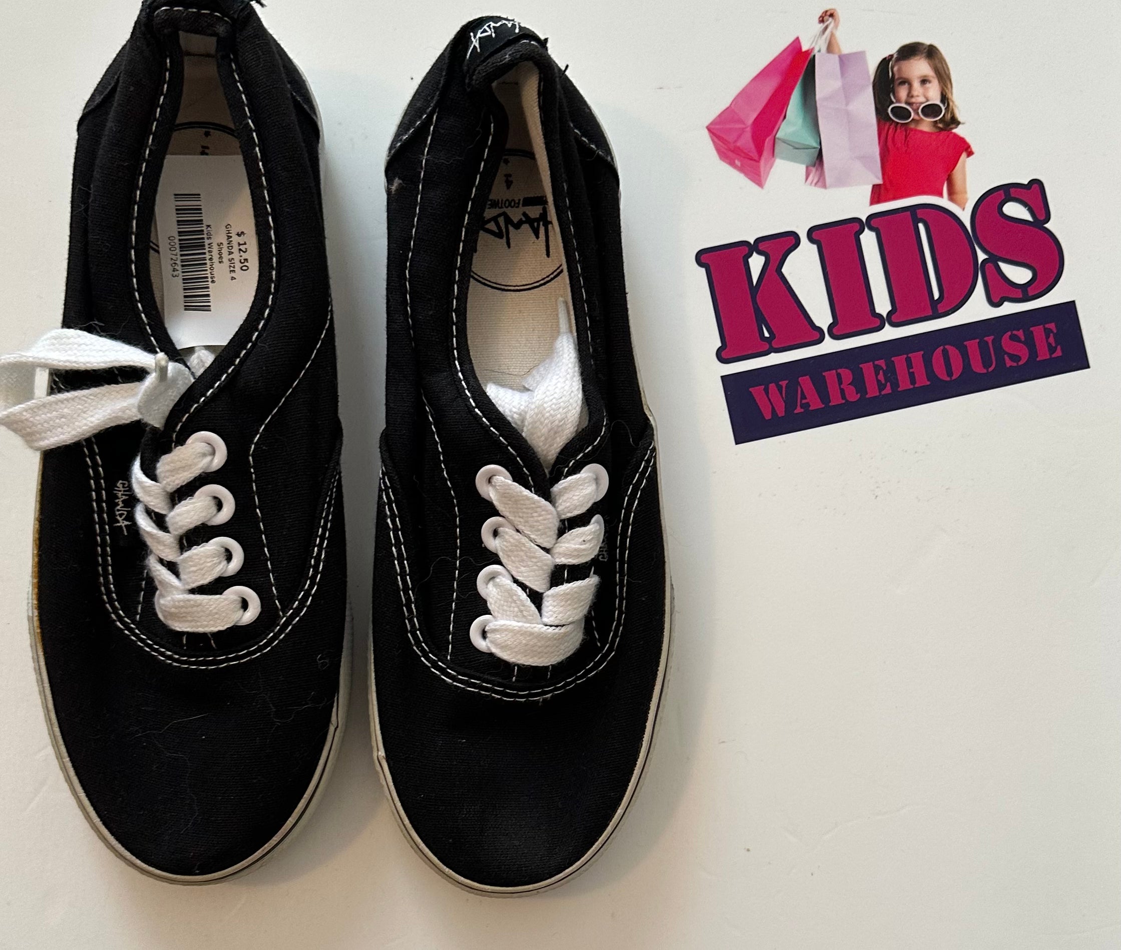 Ghanda Black Shoes Size 4 (Older Child) – Kids Warehouse AU