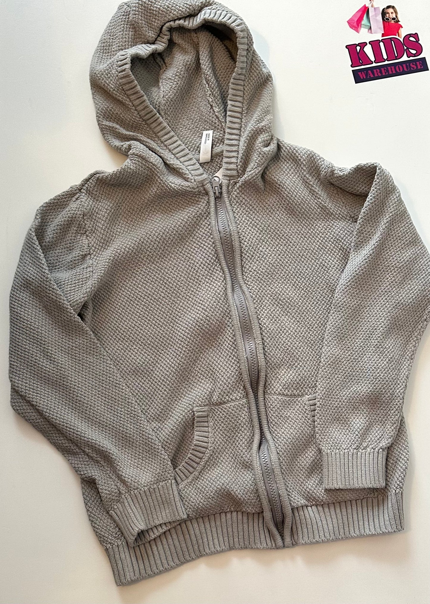 Grey Knit Zip Hoodie Size 12