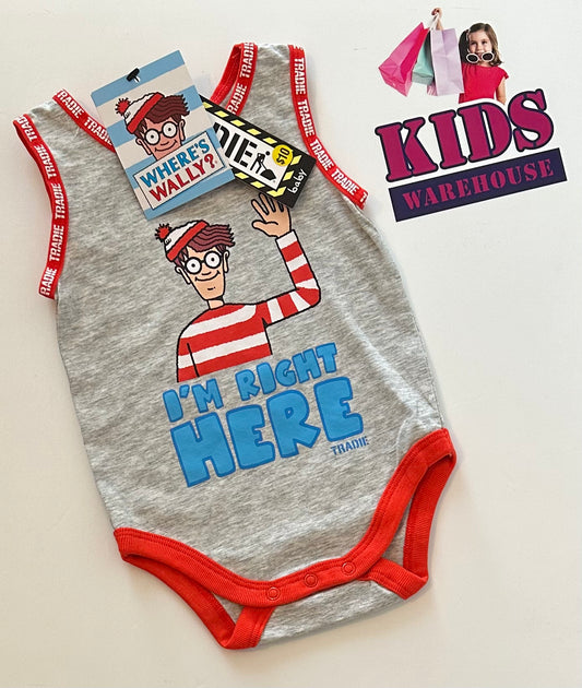 New Tradie Where’s Wally? Bodysuit Size 000