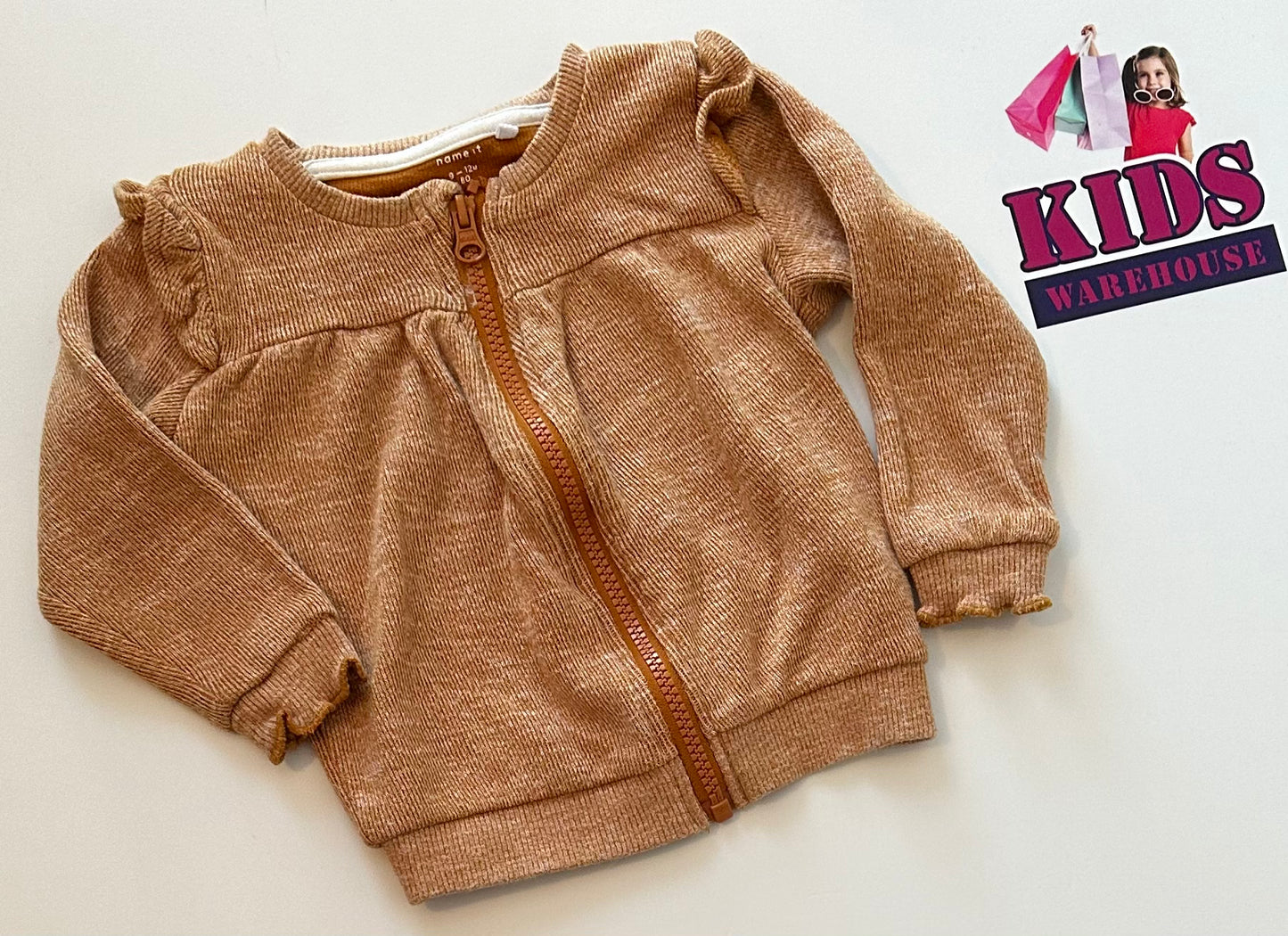 Name It Brown Knit Zip Top Size 0