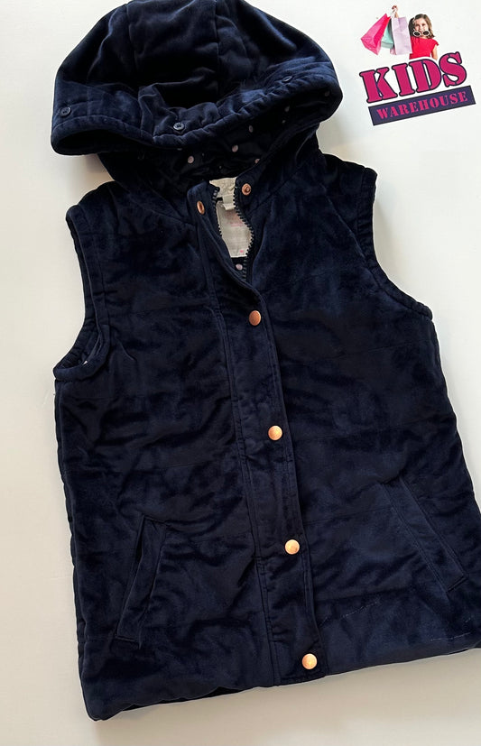 Tambourines Navy Blue Velvet Thick Vest Size 8