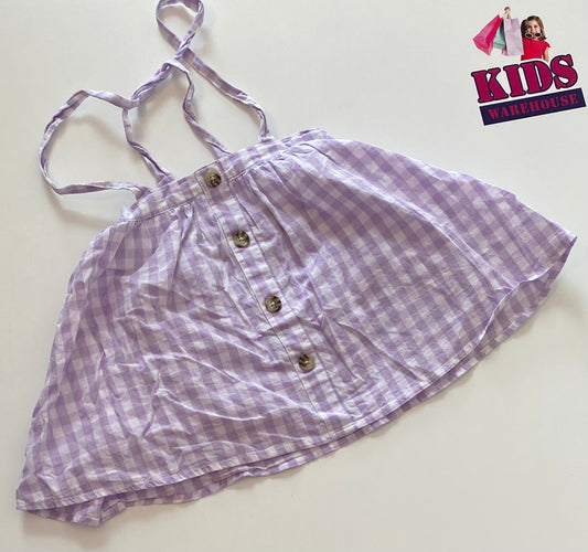 Purple Checked Top with Buttons Size 3