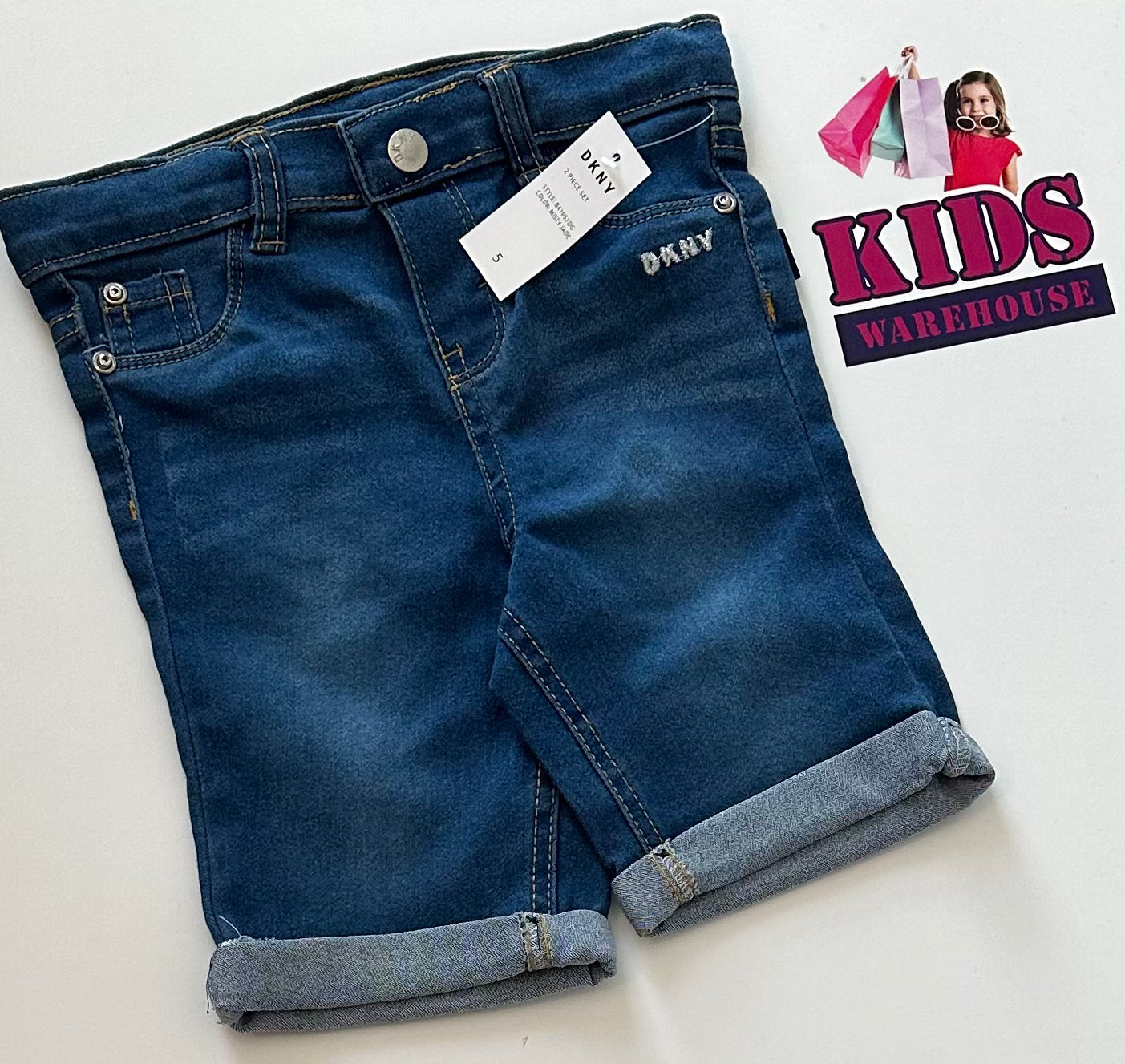 New DKNY Stretch Denim Shorts Size 5