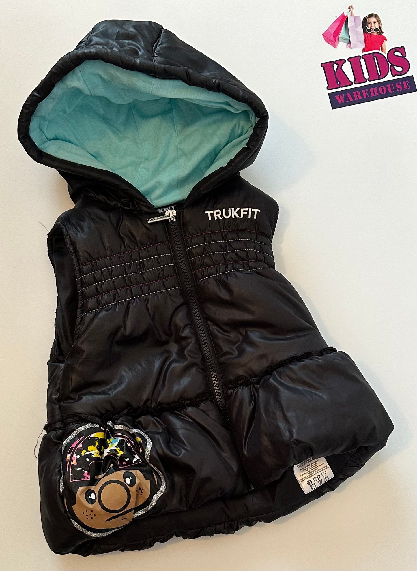 Trukfit Black Puffer Vest Size 4